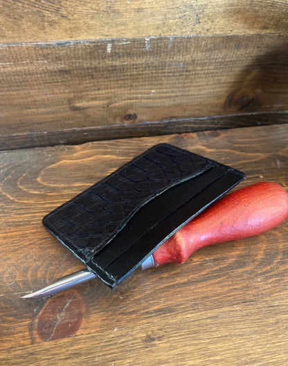 Black phyton skin cardholder