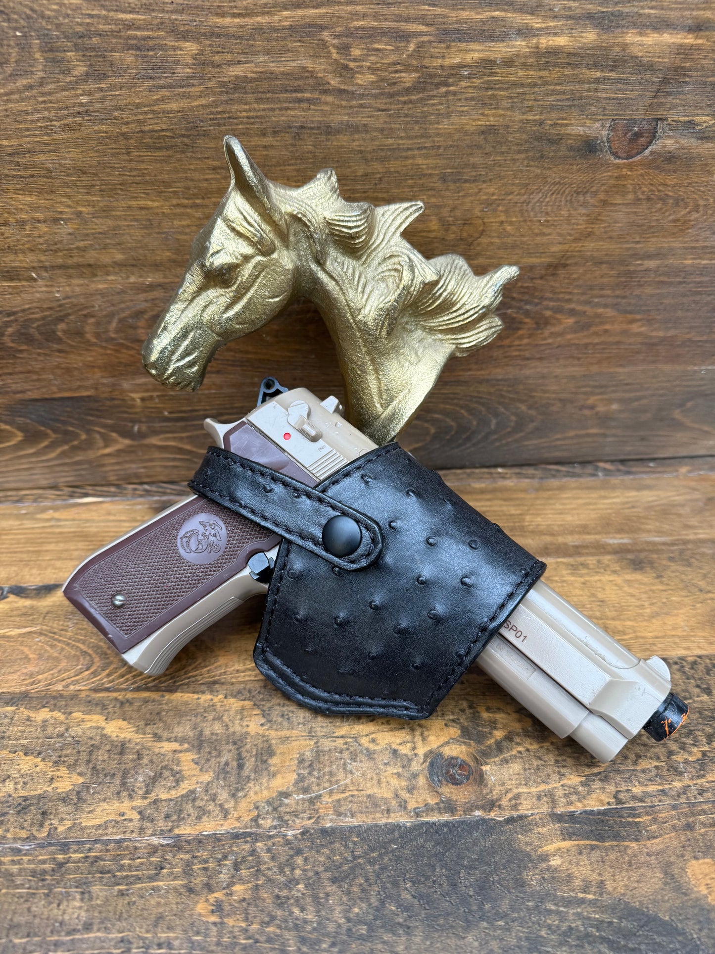 Black ostrich compact holster ( Beretta )