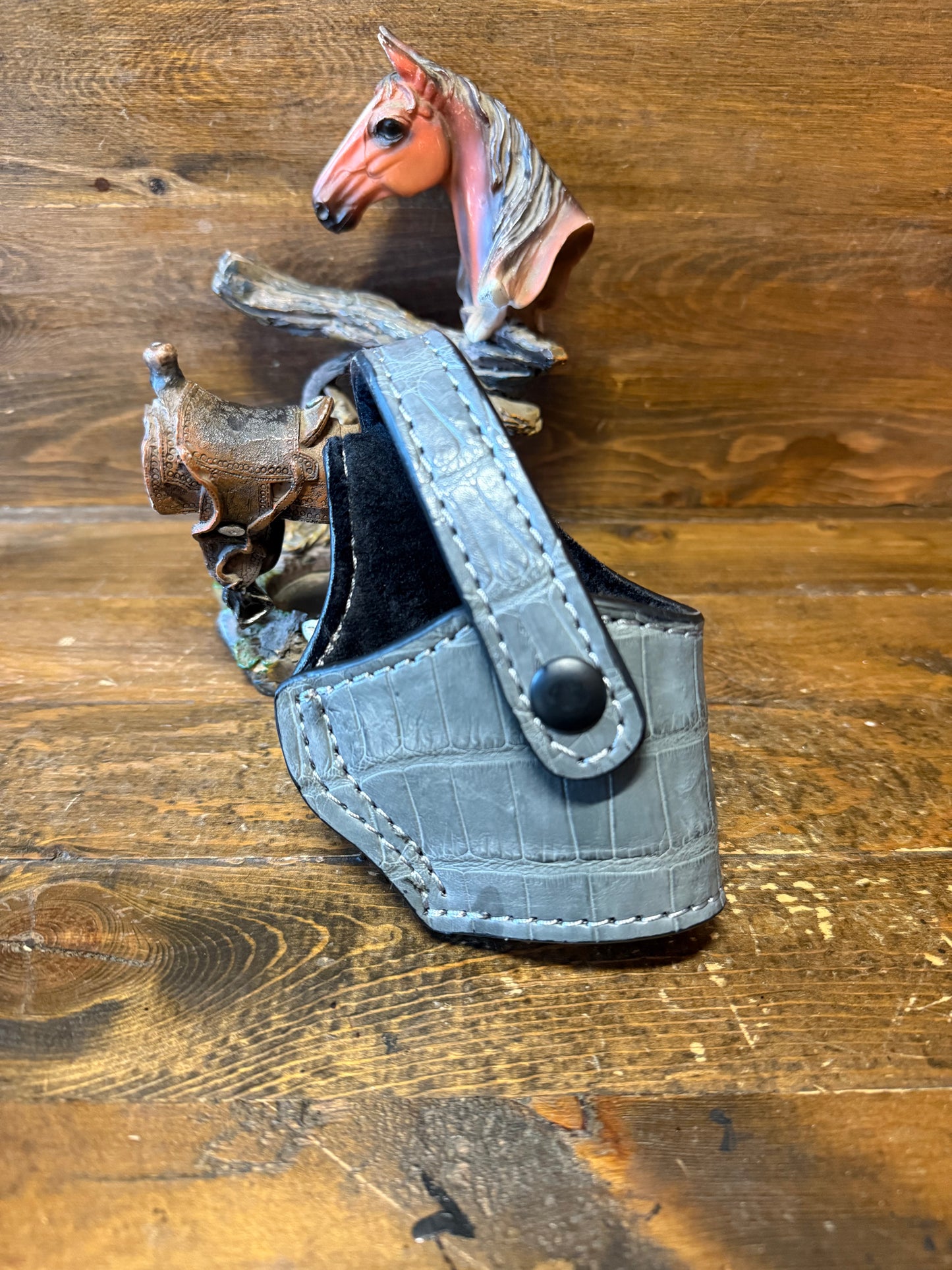 Gray/Black Alligator belly compact holster (1911) ( High-Power )