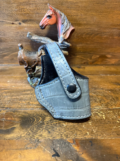 Gray/Black Alligator belly compact holster (1911) ( High-Power )