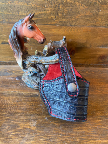 Black/Red crocodile skin compact holsters (1911)