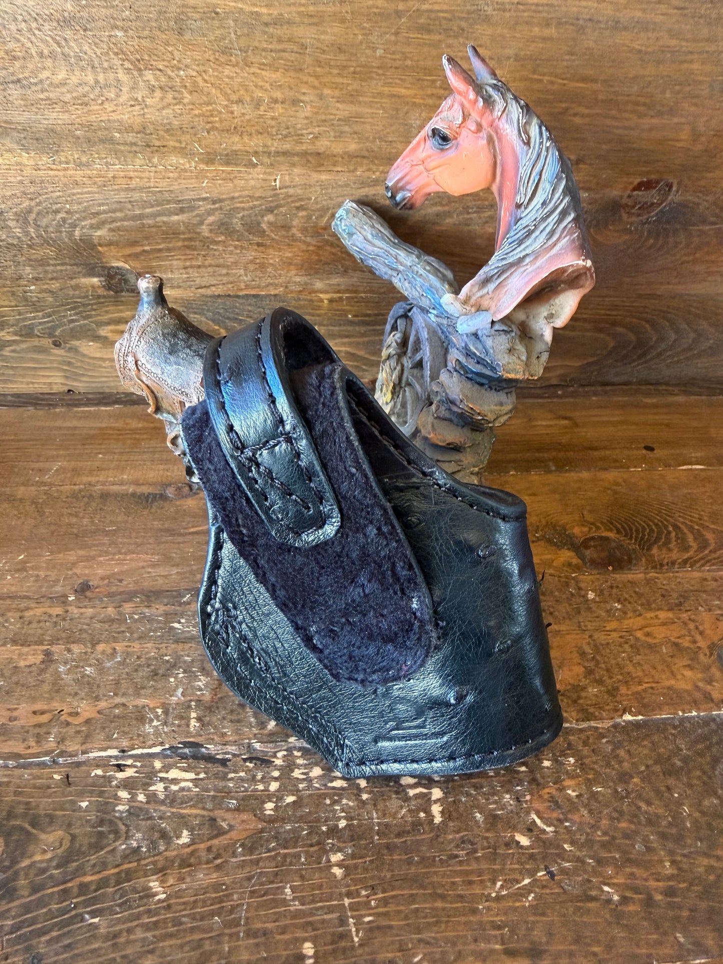 Black Ostrich skin compact holster (1911) -Left