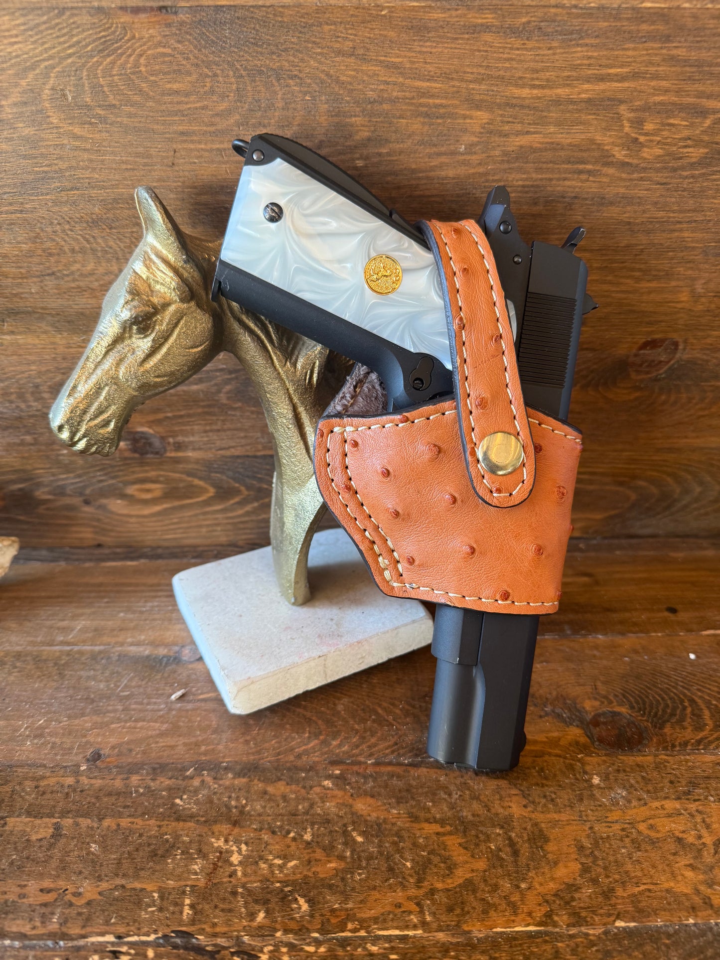 Conac/Gold ostrich skin compact holster ( 1911 )