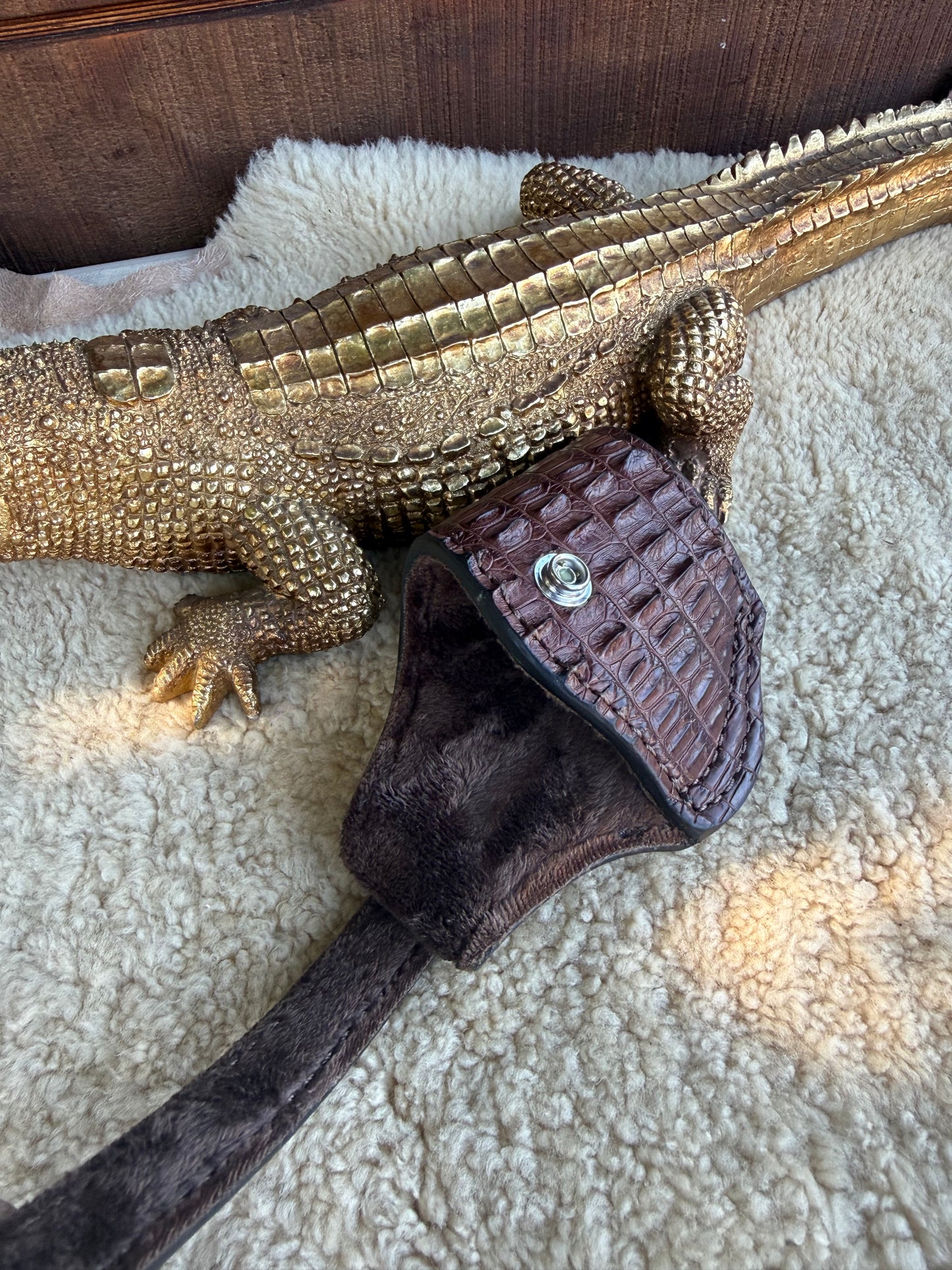 Brown Nile Crocodile Hornback compact holster ( 1911, High-power )