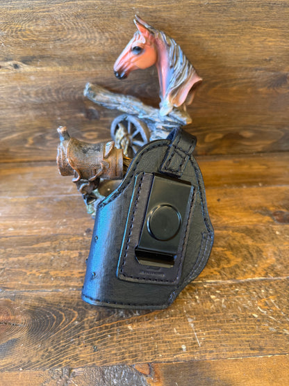 Black ostrich skin compact holster W/belt clip (1911)