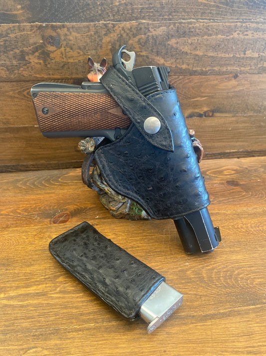 Black ostrich holster/mag set (1911)