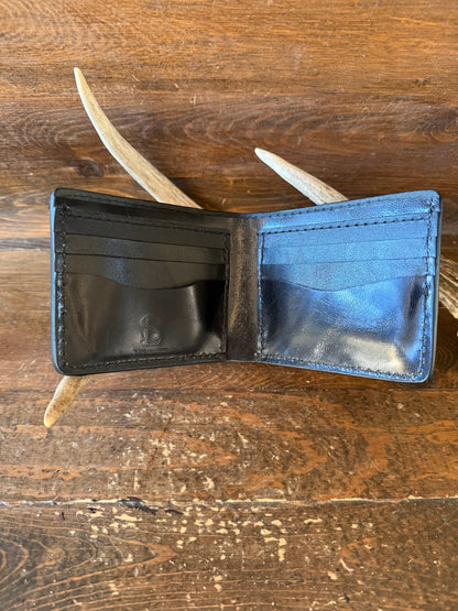 Black Crocodile tail bifold wallet