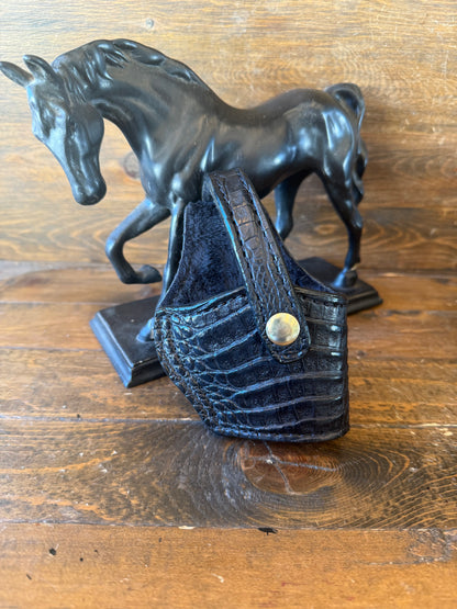 Black/Gold crocodile belly compact holster (1911)