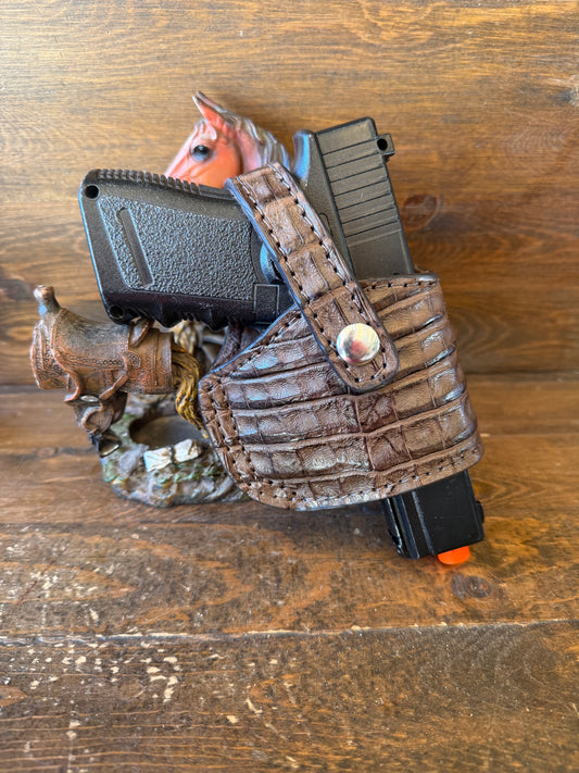 Brown crocodile skin compact holster ( Glock )