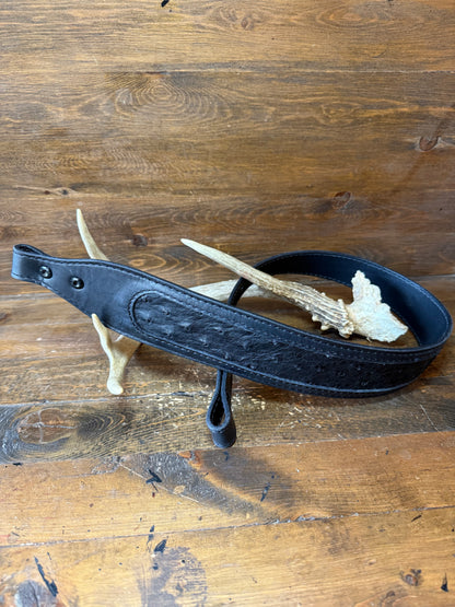 Black/black ostrich skin rifle sling