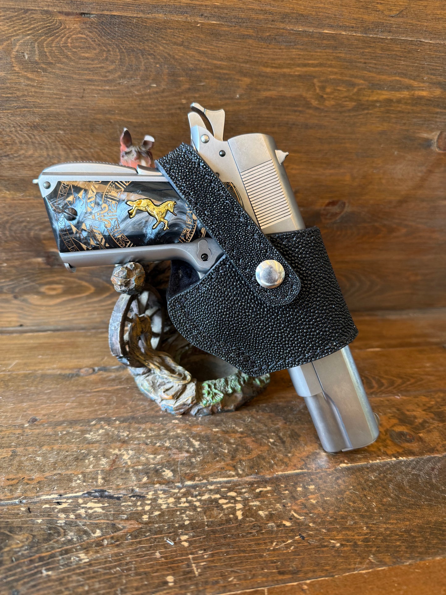 Black/Chrome stingray compact holster (1911)