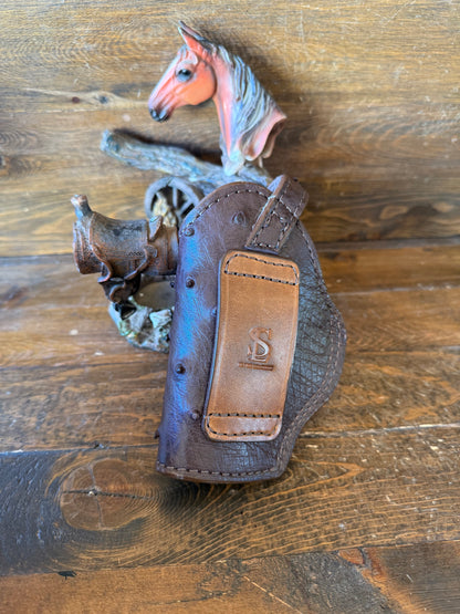 Brown ostrich skin medium holster (1911)