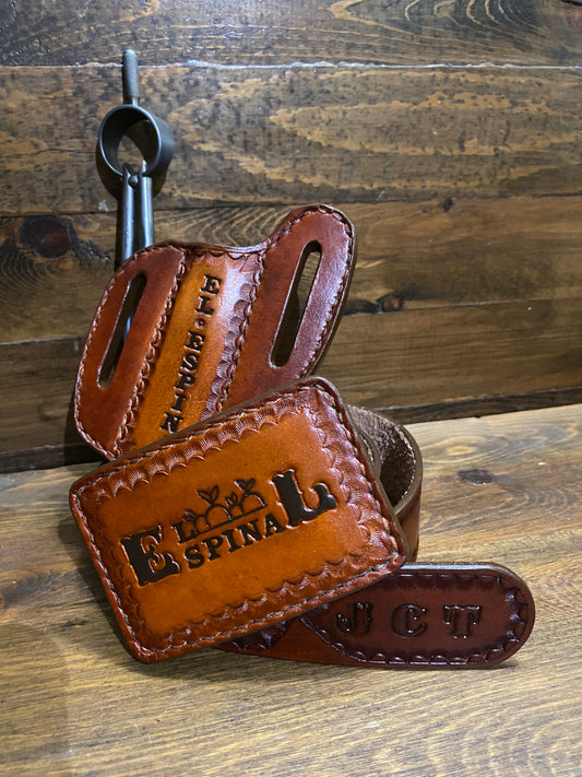 Belt, buckle and pocket knife sheath