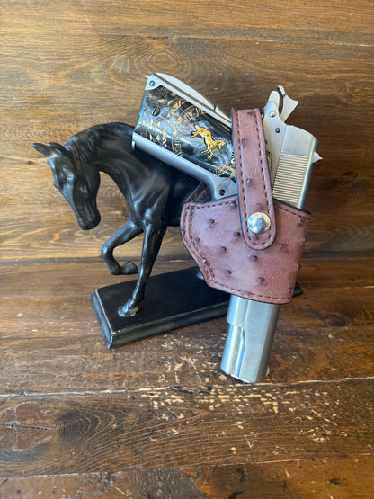 Mocha Brown Ostrich Skin Compact Holster ( 1911, High-Power )