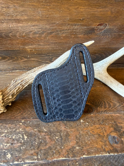Matte black snake skin knife sheath