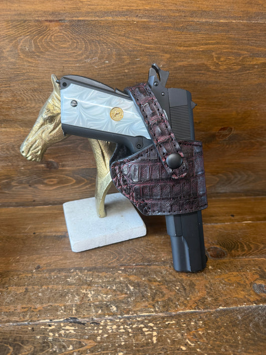 Black Cherry crocodile compact holster ( 1911 , High Power )