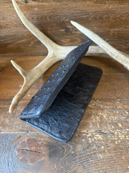 Ostrich skin Deluxe Rodeo wallet in/out