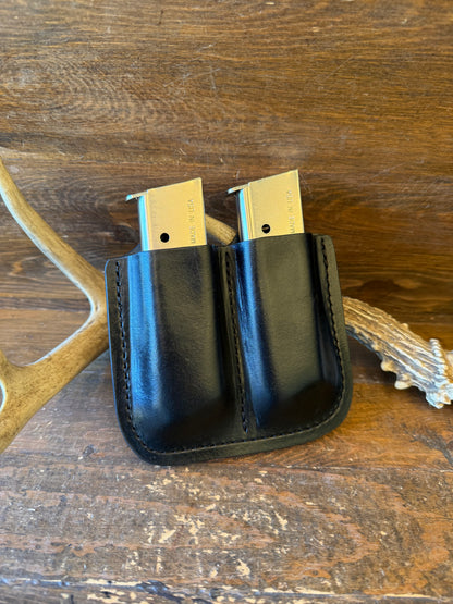 Black veg tan leather double magazine  holster ( 1911 )