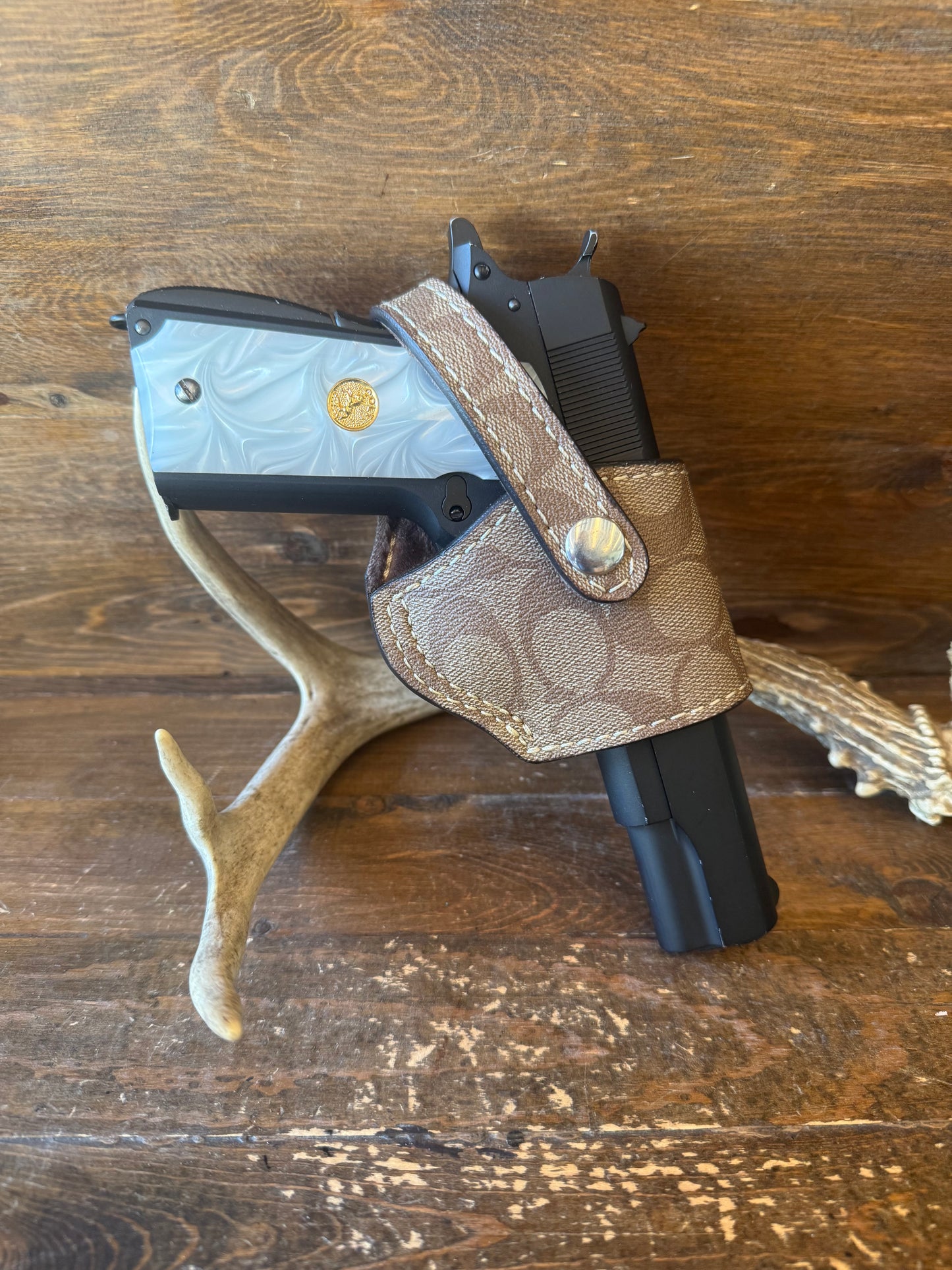 Beige Coach luxury compact Holster ( 1911, Highpower )