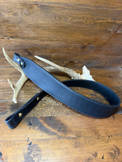 Black crocodile skin rifle sling