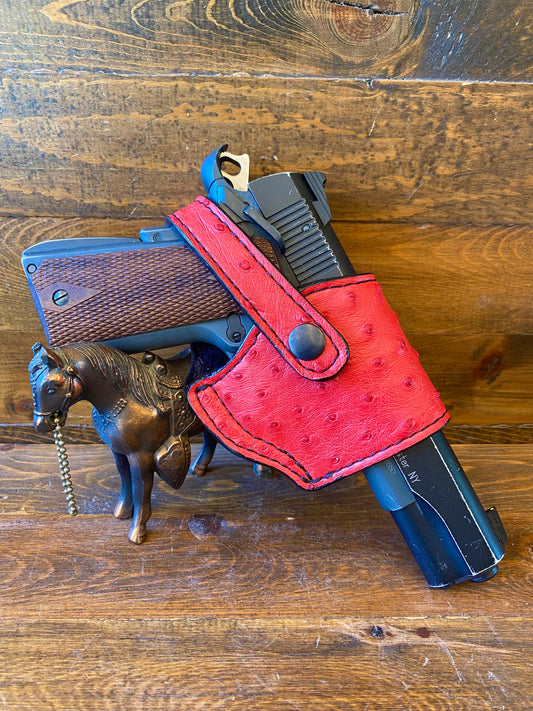 Red ostrich compact holster (1911)