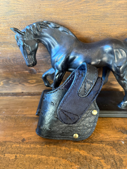 Black/Gold. Ostrich skin luxury compact holster (1911)