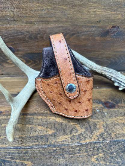 Rustic Conac/chrome ostrich skin compact holster. (1911)