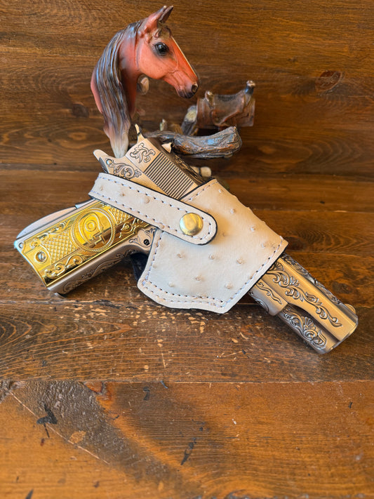 White/bone ostrich compact holster (1911)