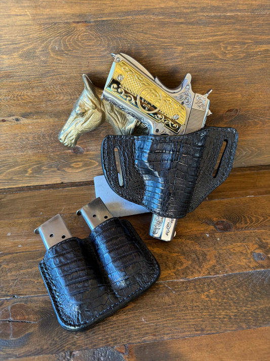 Black crocodile Belly holster/2 magz set (1911)