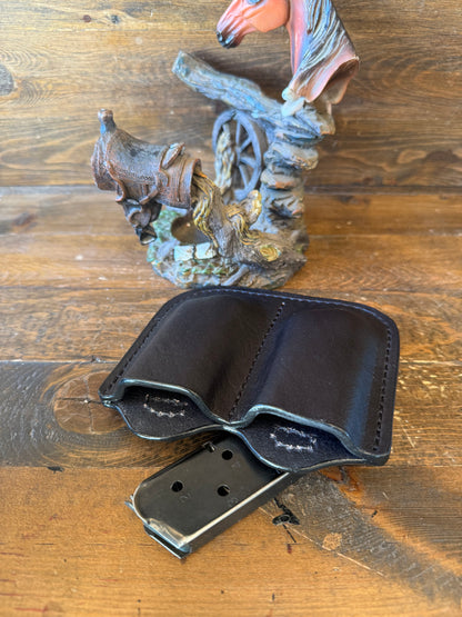 2 Black magazine veg tan leather holster ( 1911 )