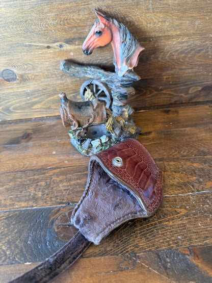 Brown ostrich leg skin compact holster ( 1911 )