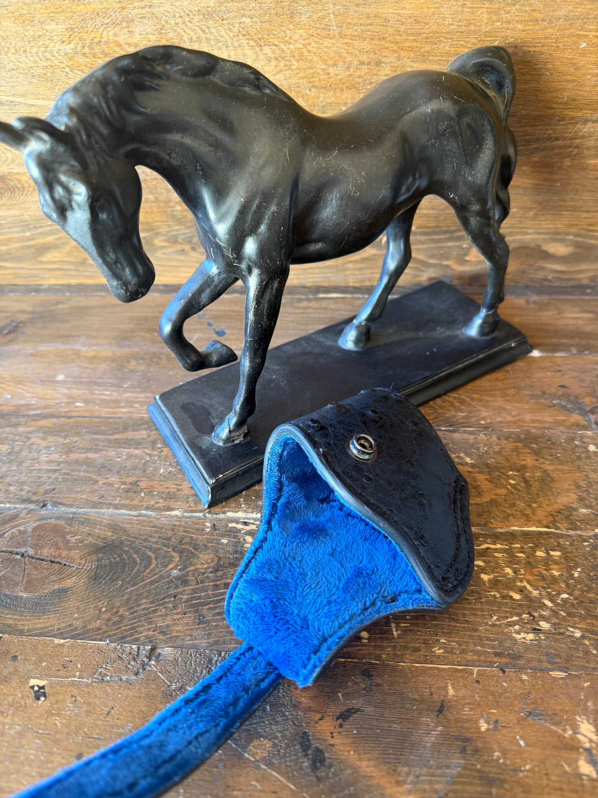 Black Navy- Blue ostrich skin compact holster ( 1911, High Power )