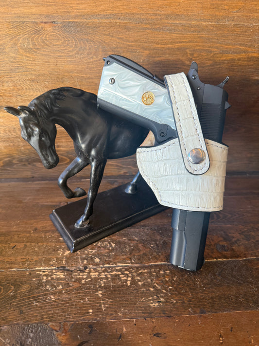 White Crocodile Skin Deluxe Holster ( 1911, High Power )