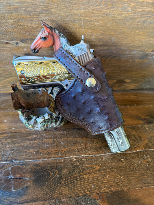 Brown ostrich skin medium holster (1911)