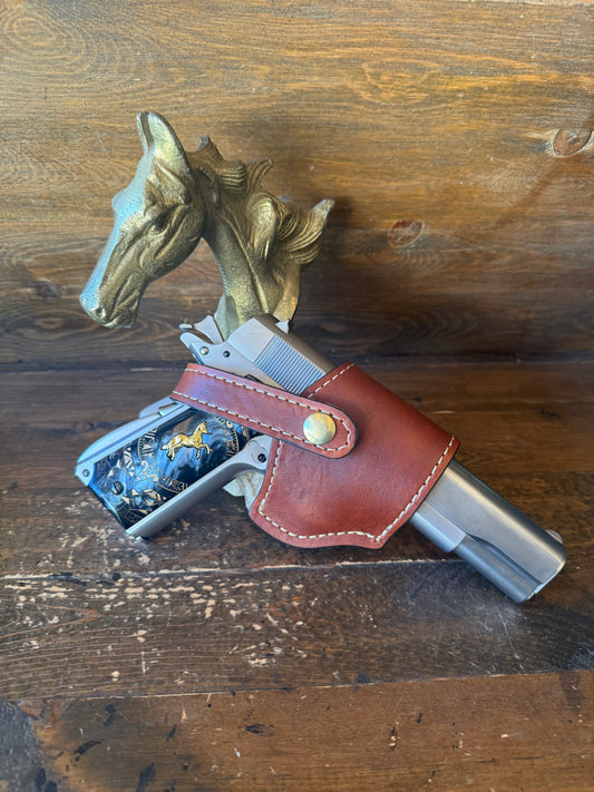 Tan Veg-tan Deluxe compact holster ( 1911, High-Power )