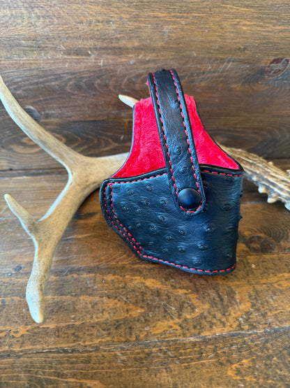 Black/Red Ostrich skin compact holster ( Beretta)