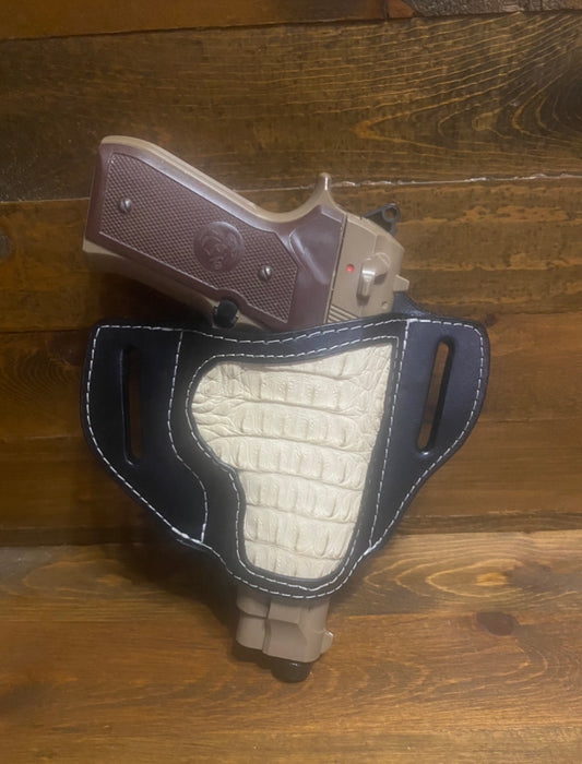 White and black crocodile holster ( Beretta )