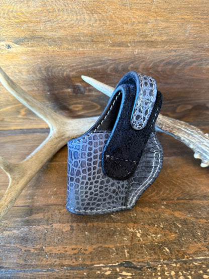 Dark gray alligator belly skin compact holster. ( 1911 )