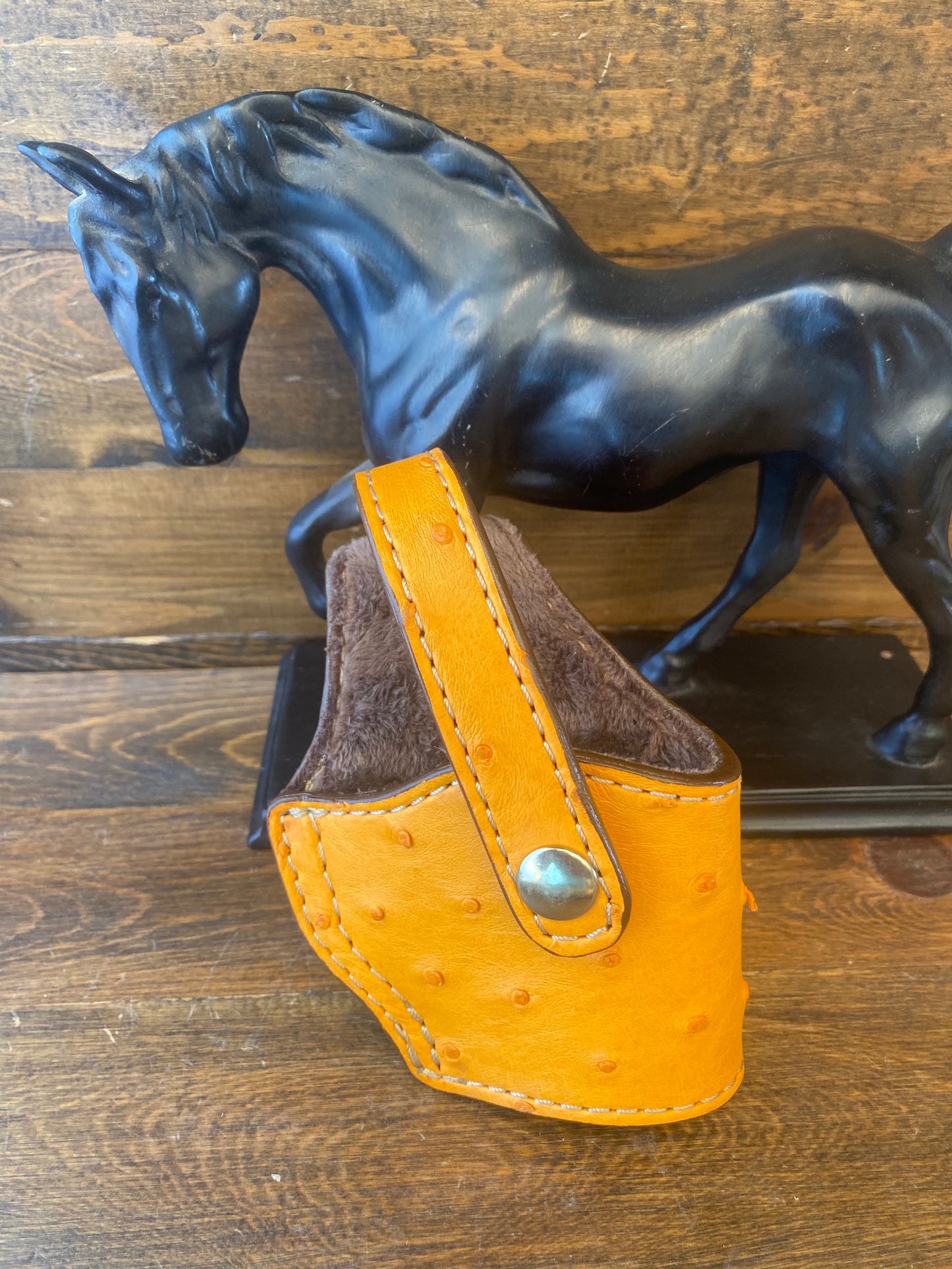 Honey color ostrich skin compact holster (1911)
