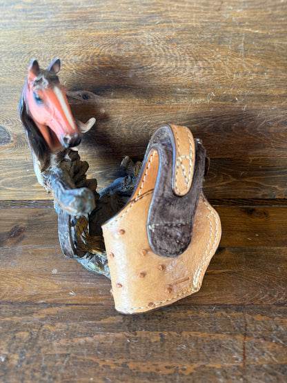 Honey/chrome ostrich skin compact holster (1911)