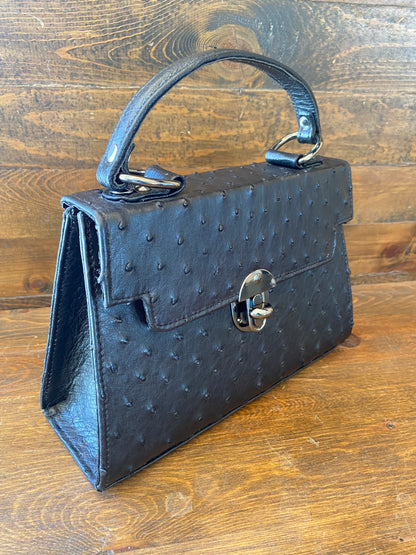 Black ostrich women’s Handbag