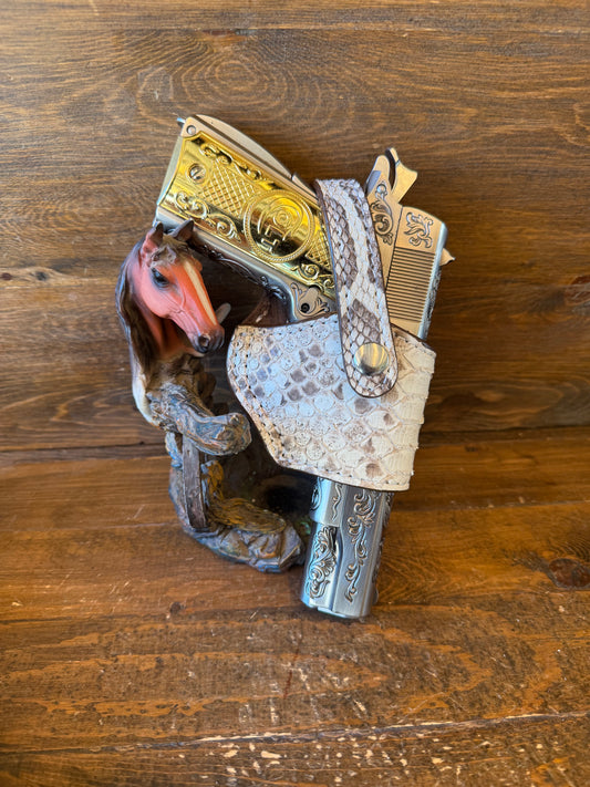 White/cream snake skin compact holster (1911)