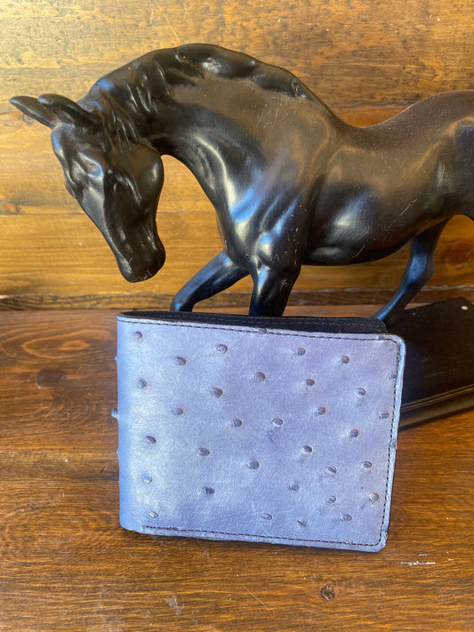 Light blue full ostrich wallet