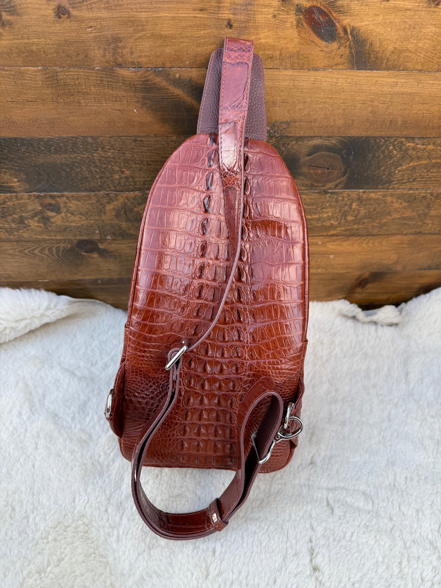 Conac Crocodile skin Deluxe sling bag