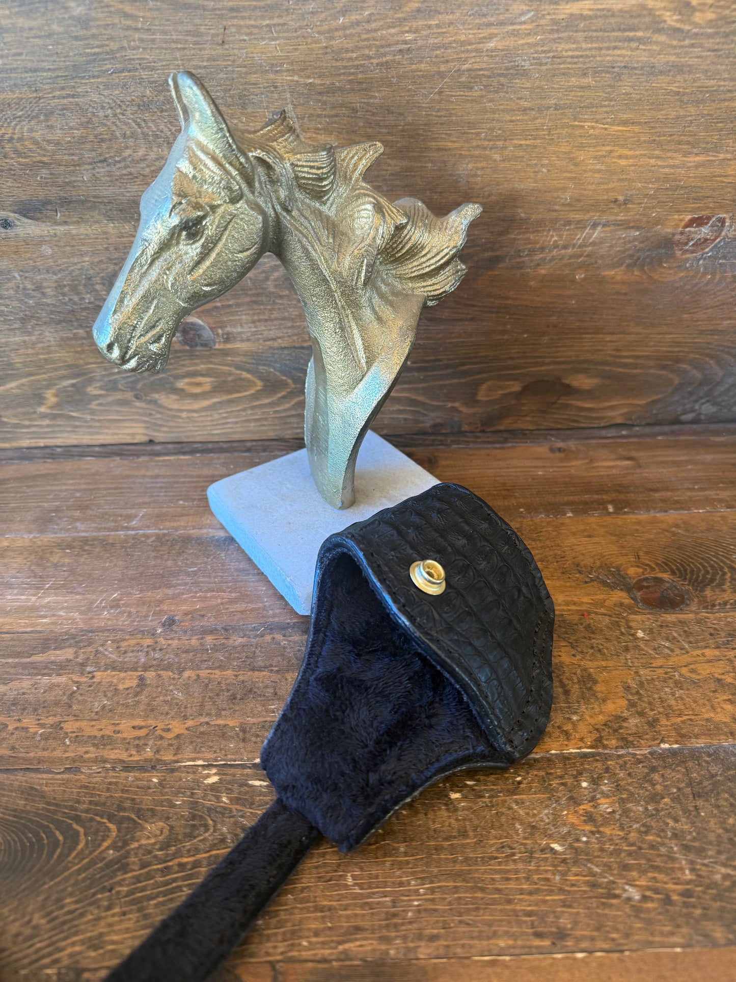 Black/gold  crocodile Hornback compact holster (1911)