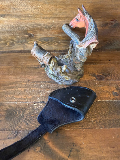 Black Ostrich skin compact holster (1911) -Left
