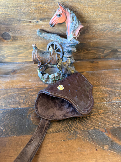 Brown ostrich skin medium holster (1911)