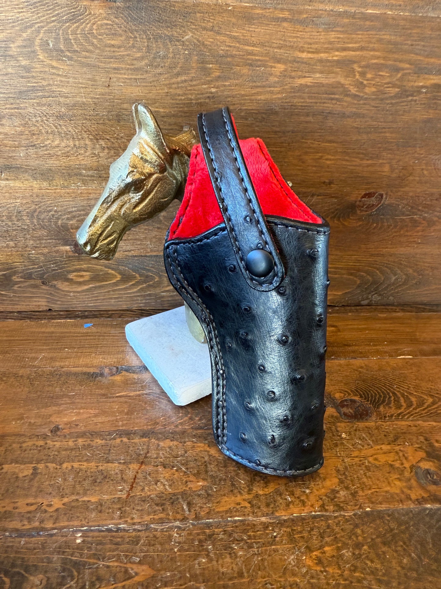 Black/red ostrich skin full holster 5” (1911)