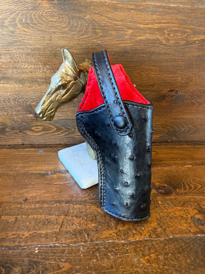 Black/red ostrich skin full holster 5” (1911)