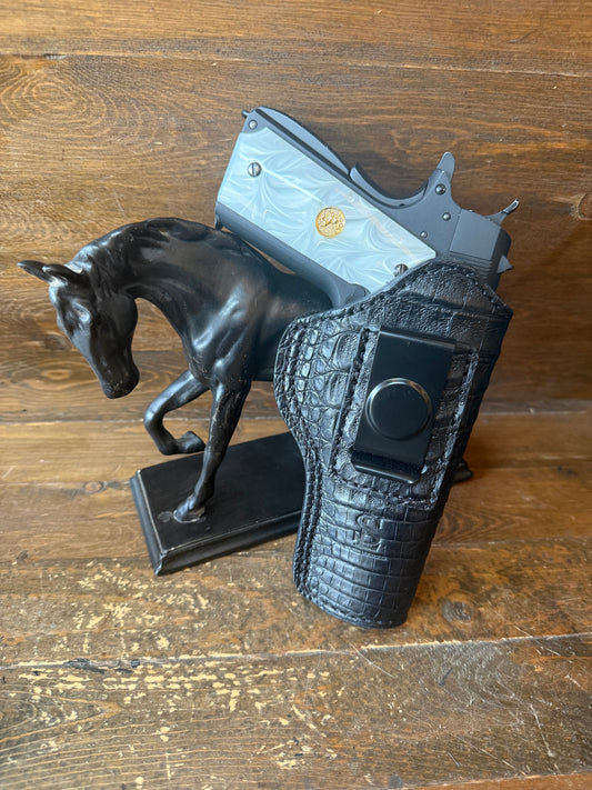 IWB Black crocodile belly luxury holster (1911)